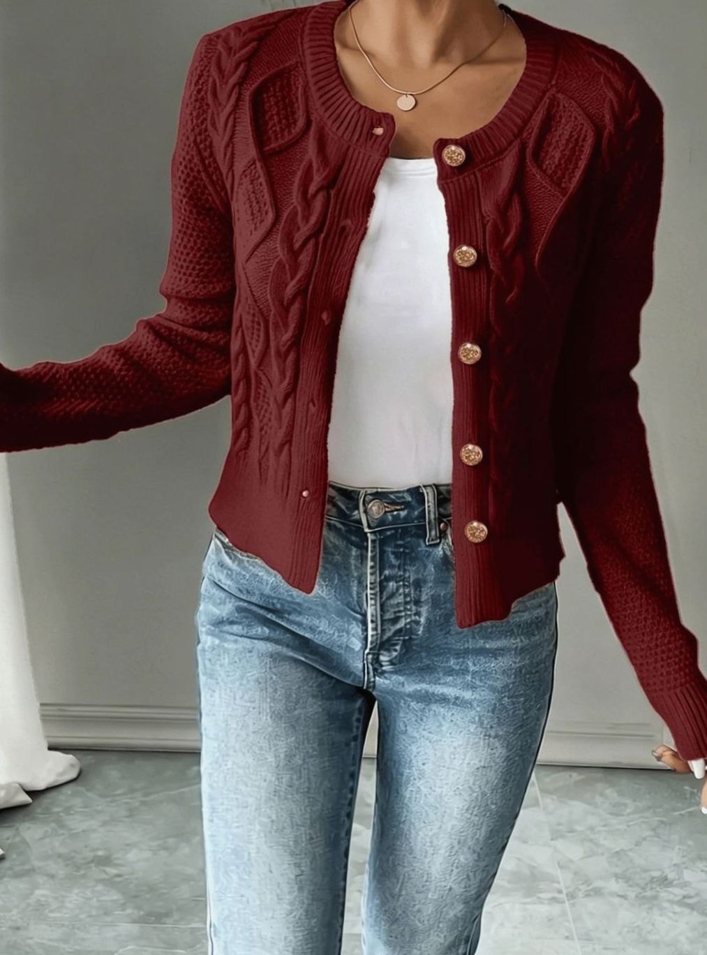 Céline - Cardigan Élégant Torsadé Boutonné