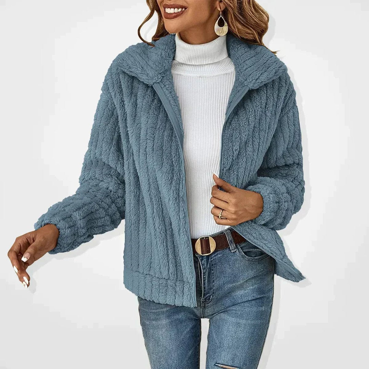 Delphine - Veste Chic Oversize Zippé