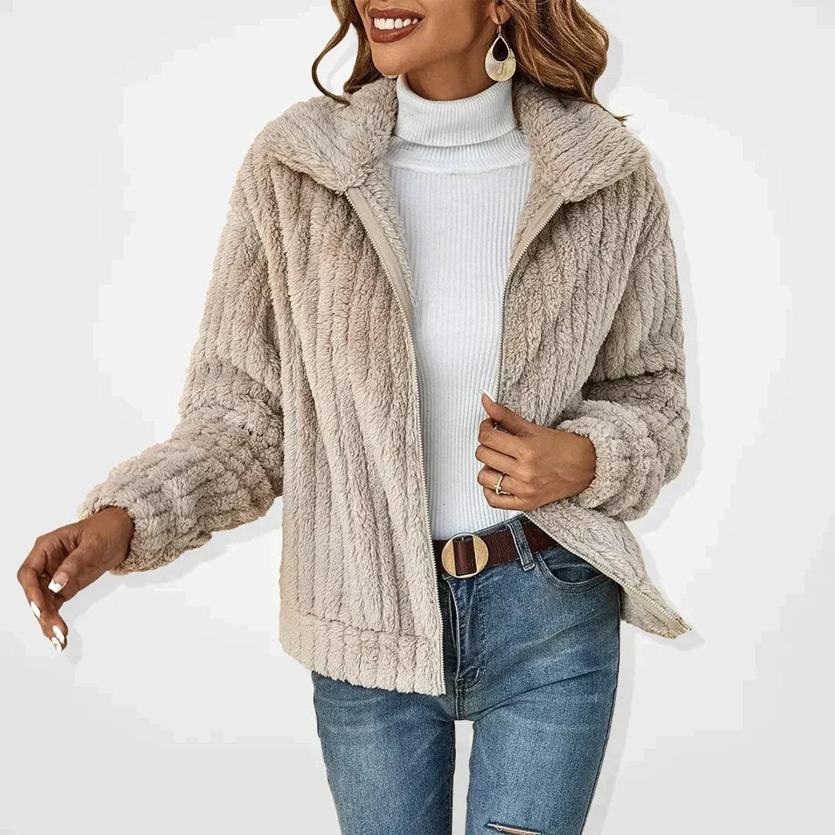 Delphine - Veste Chic Oversize Zippé