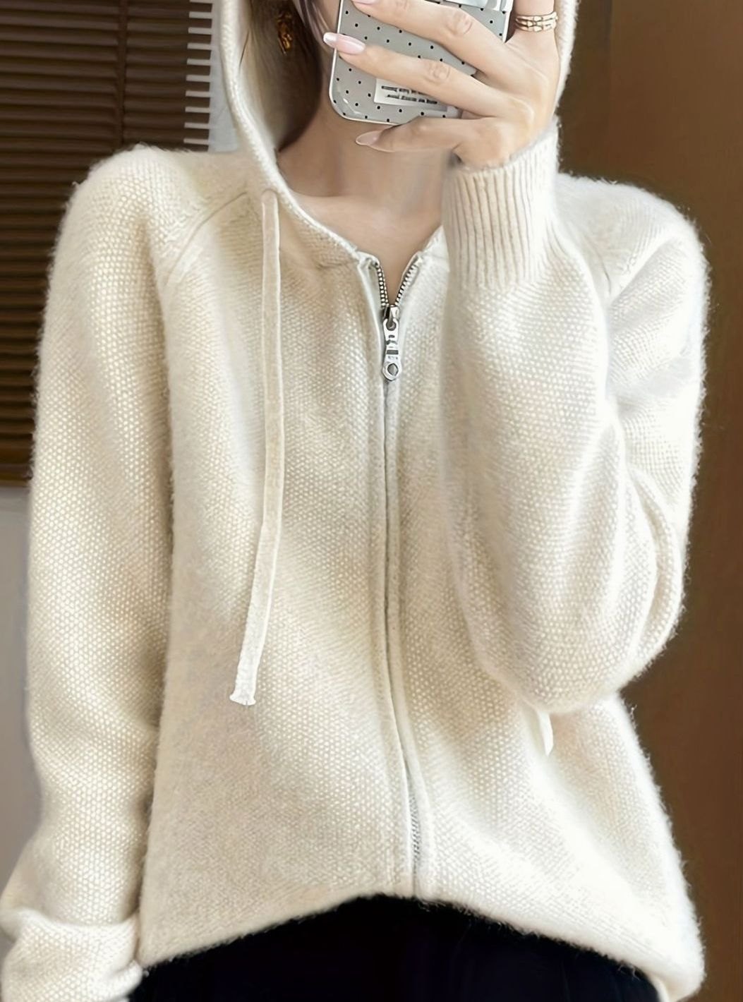 Nathalie - Cardigan Élégant Oversize Zippé