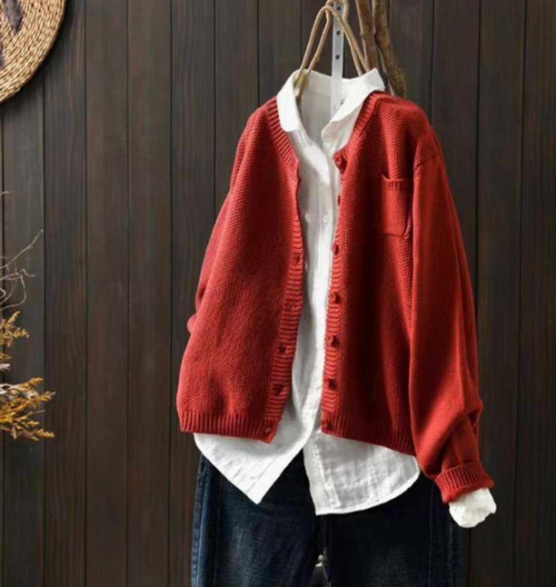 Aurélie - Cardigan Élégant Oversize Boutonné