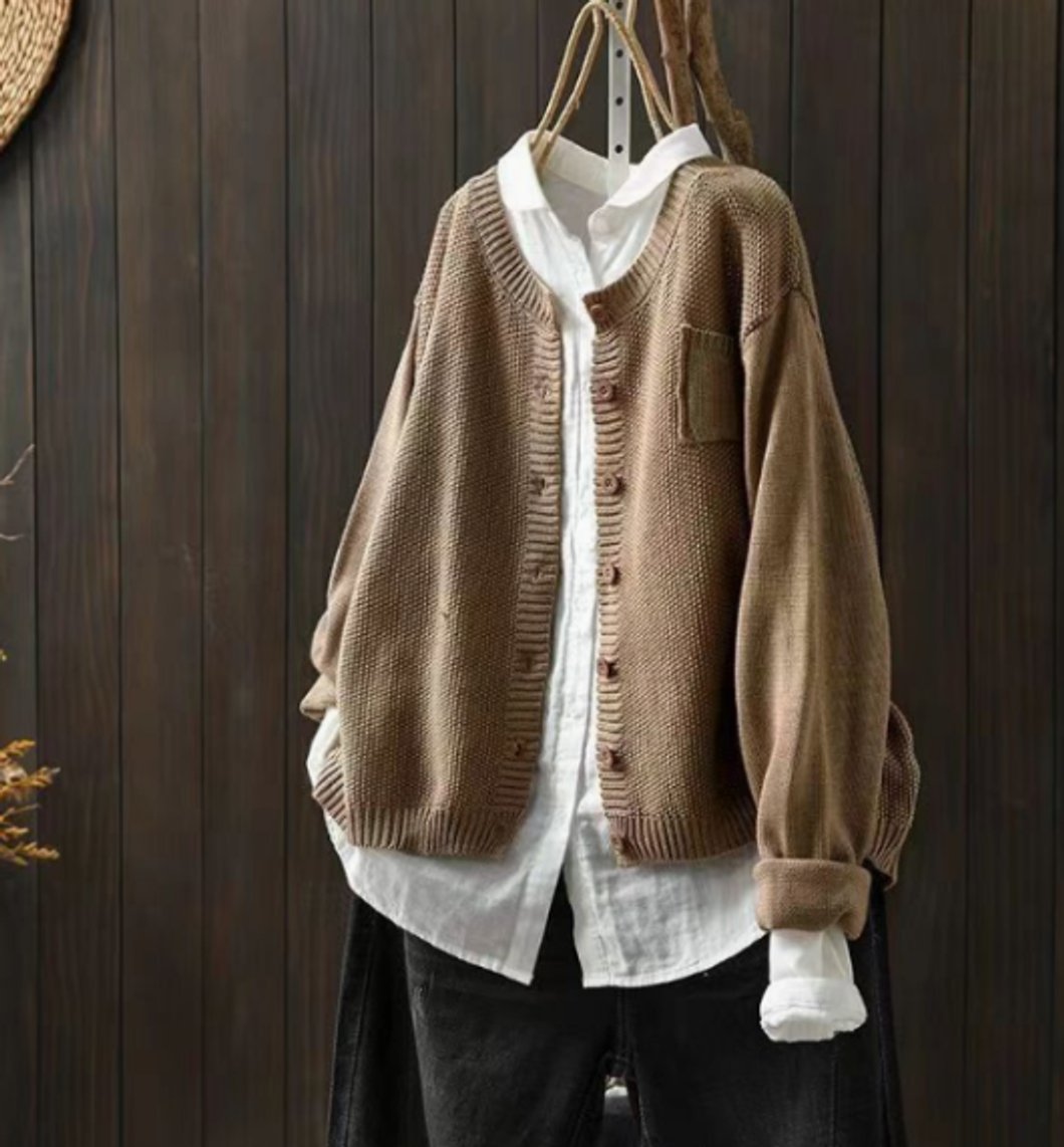 Aurélie - Cardigan Élégant Oversize Boutonné