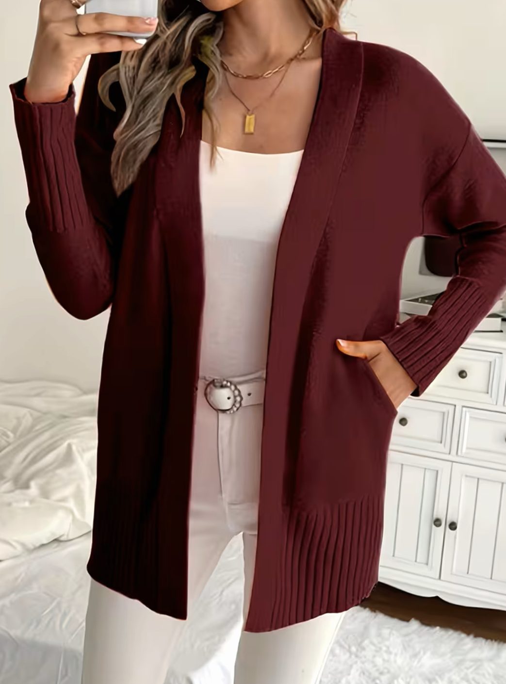 Valérie - Cardigan Élégant Oversize Ouvert