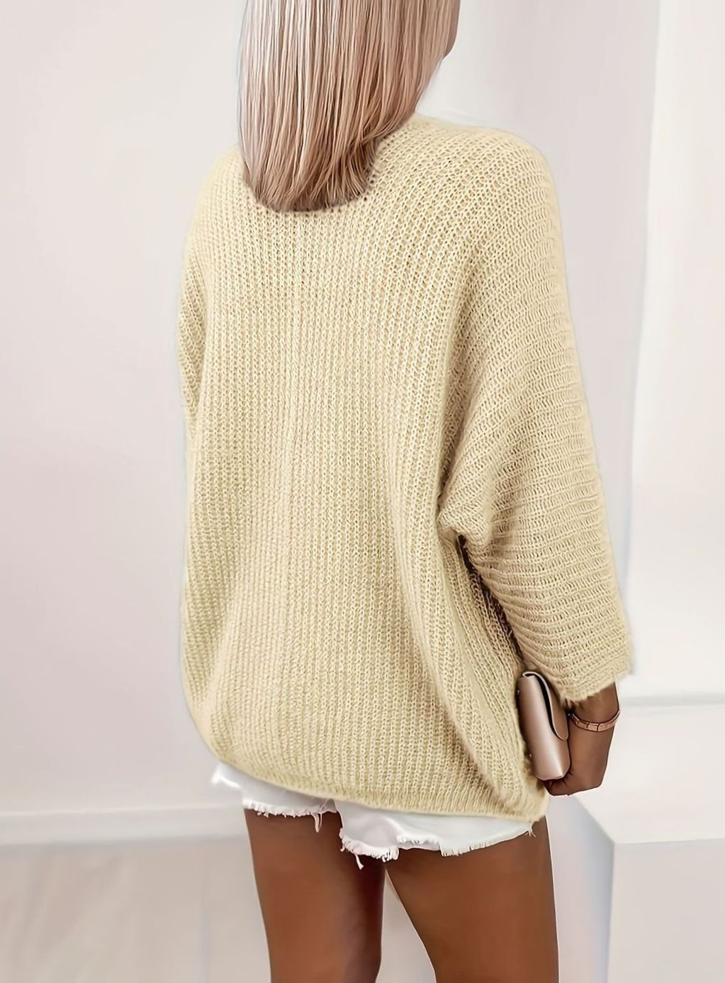 Nathalie - Cardigan Élégant Grosse Maille Oversize