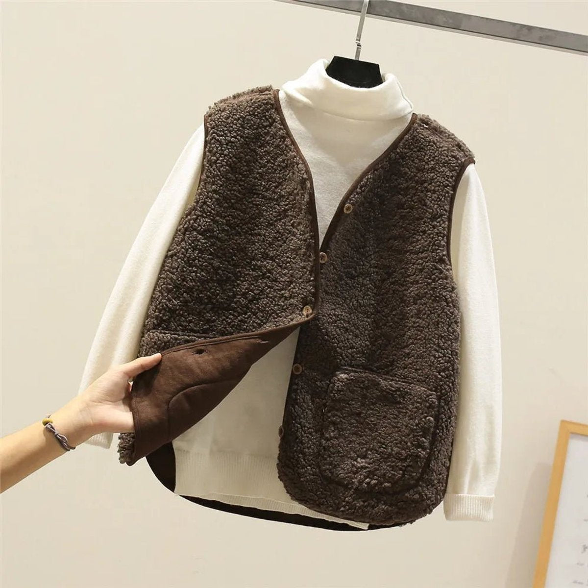 Isabelle - Gilet Élégant Grosse Maille Boutonné