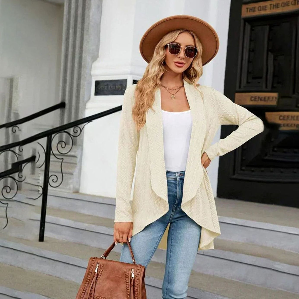 Sylvie - Cardigan Élégant Texturé Long