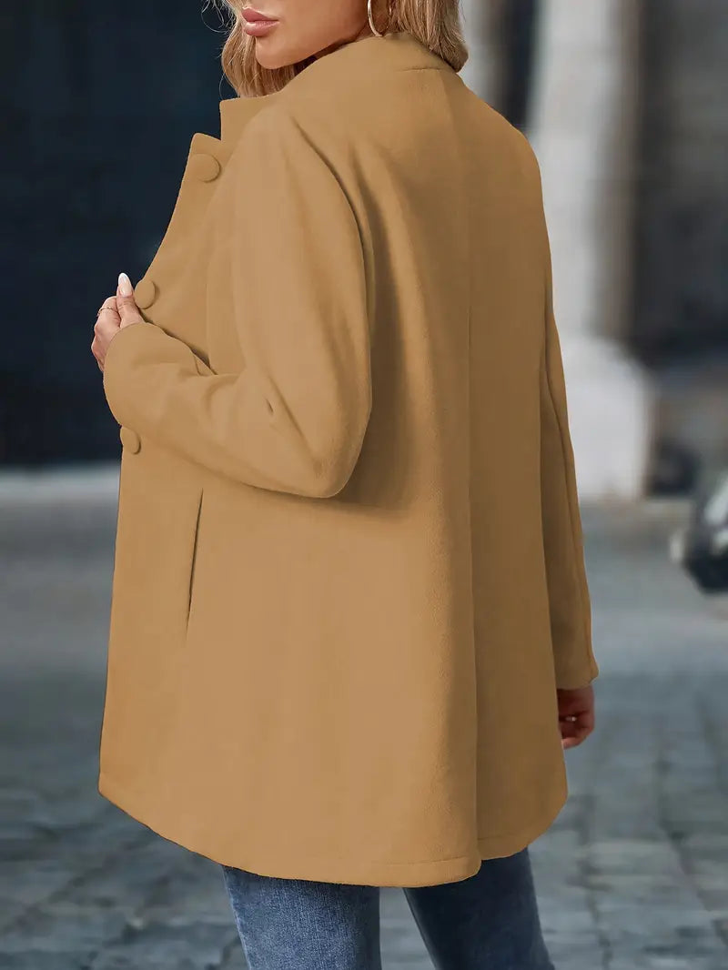 Isabelle - Veste Élégante Boutonnée Col Montant