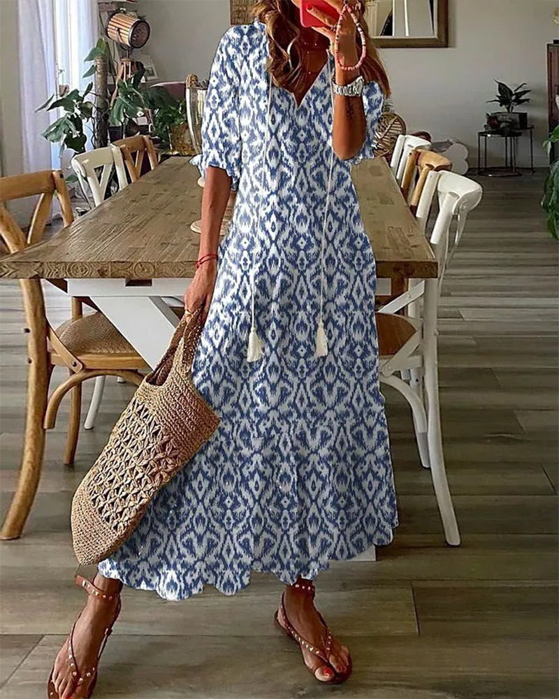 Delphine - Robe maxi bohème - Ambiance estivale, Coton léger - Femme