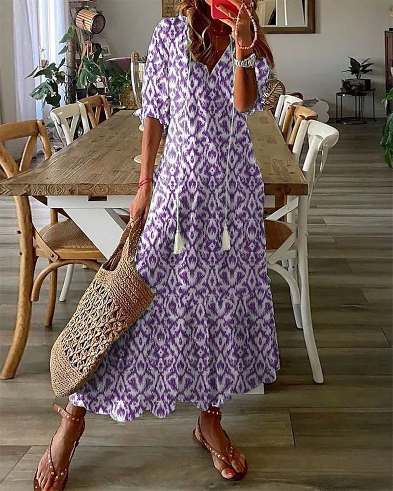 Delphine - Robe maxi bohème - Ambiance estivale, Coton léger - Femme