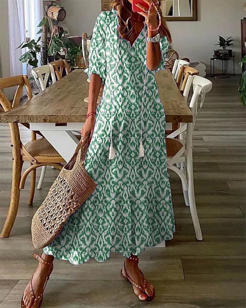 Delphine - Robe maxi bohème - Ambiance estivale, Coton léger - Femme