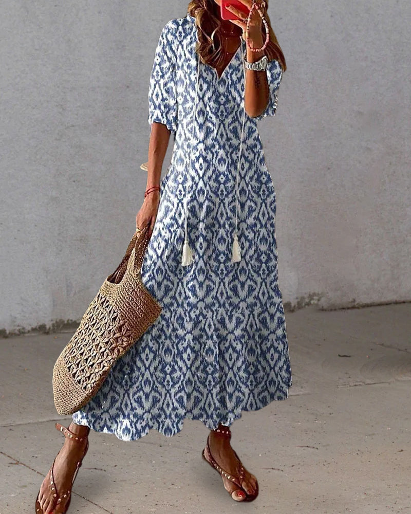 Delphine - Robe maxi bohème - Ambiance estivale, Coton léger - Femme