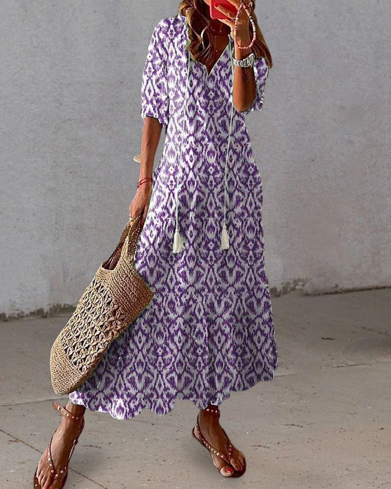 Delphine - Robe maxi bohème - Ambiance estivale, Coton léger - Femme