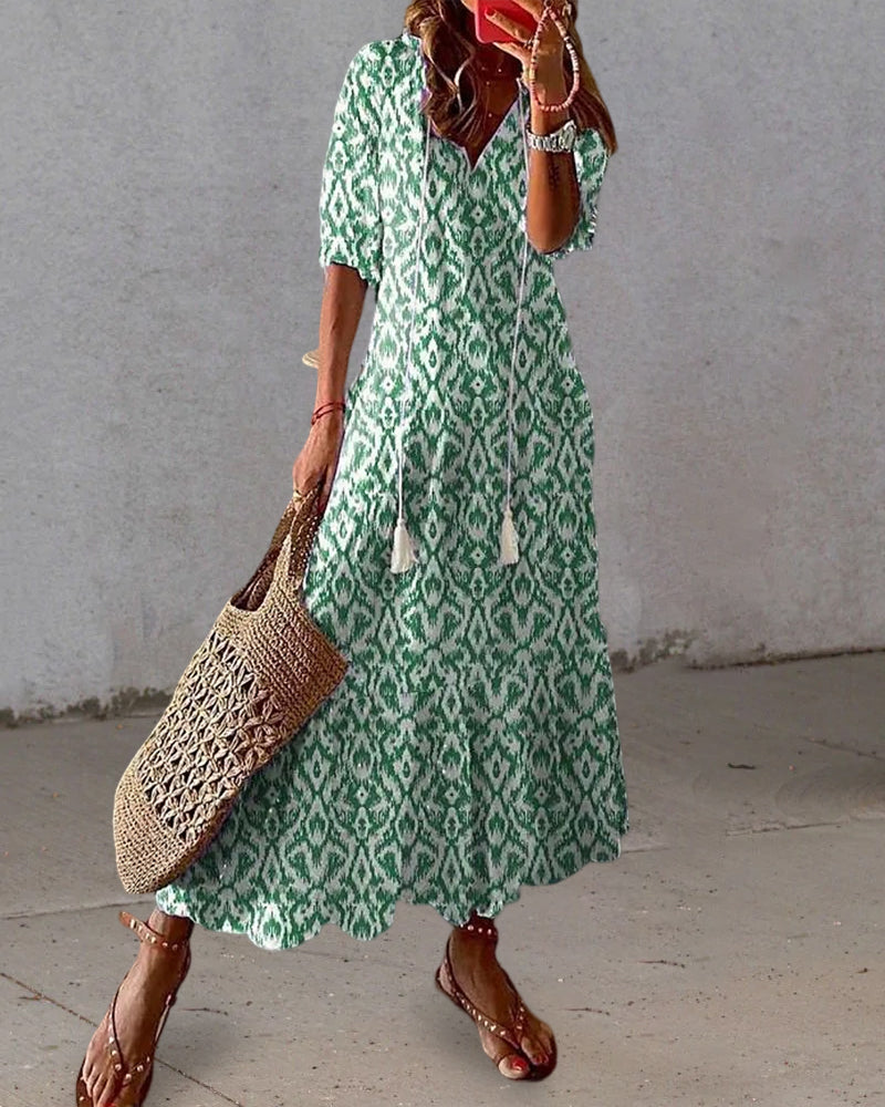 Delphine - Robe maxi bohème - Ambiance estivale, Coton léger - Femme