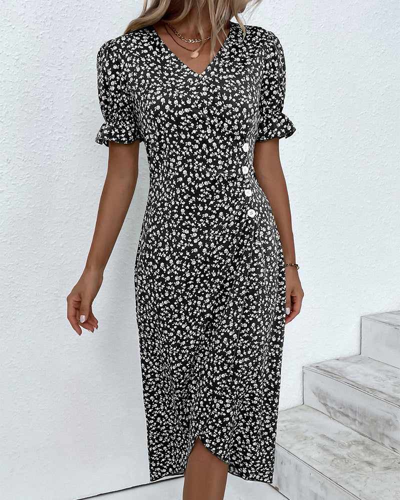Théophanie - Robe boutonnée - Raffinée, Look mode, Confortable - Femme