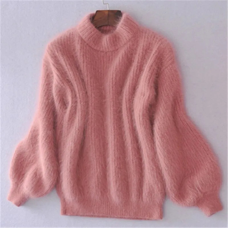 Pascale | Pull Féminin Angora Manches Bouffantes
