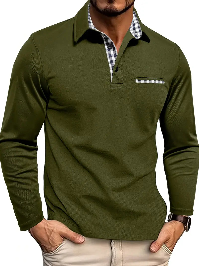 Léo – Polo homme manches longues ajusté