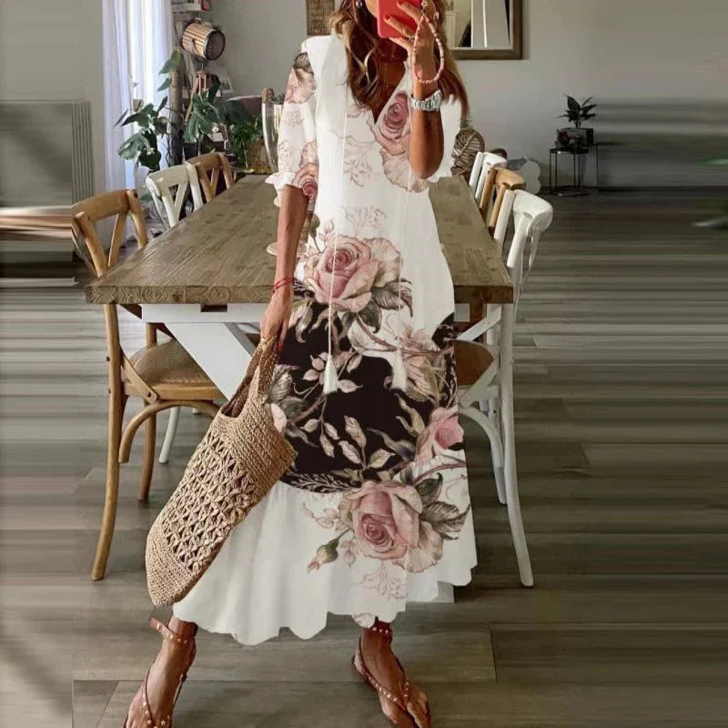 Julie - Robe Maxi Femme Bohème Fleurie