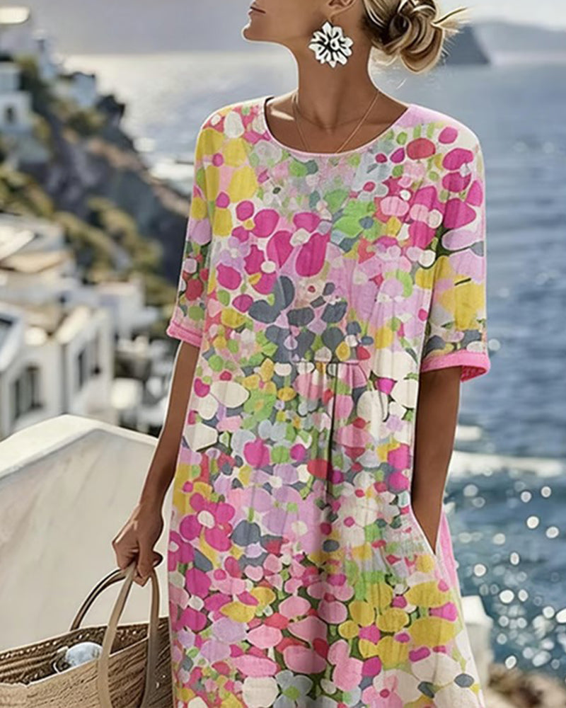 Inès - Robe Lin d'Été Colorée