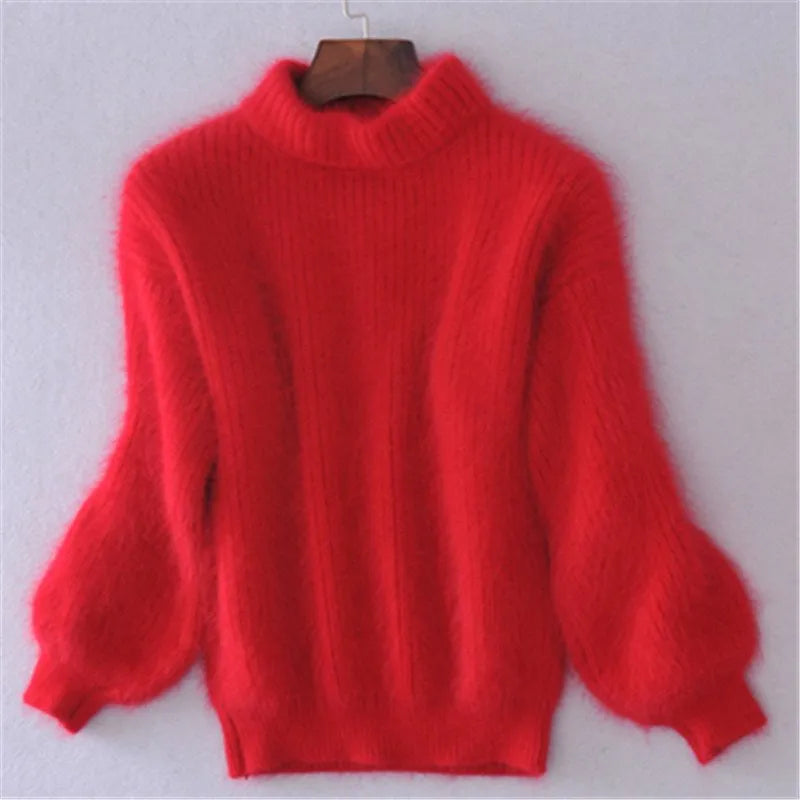 Pascale | Pull Féminin Angora Manches Bouffantes