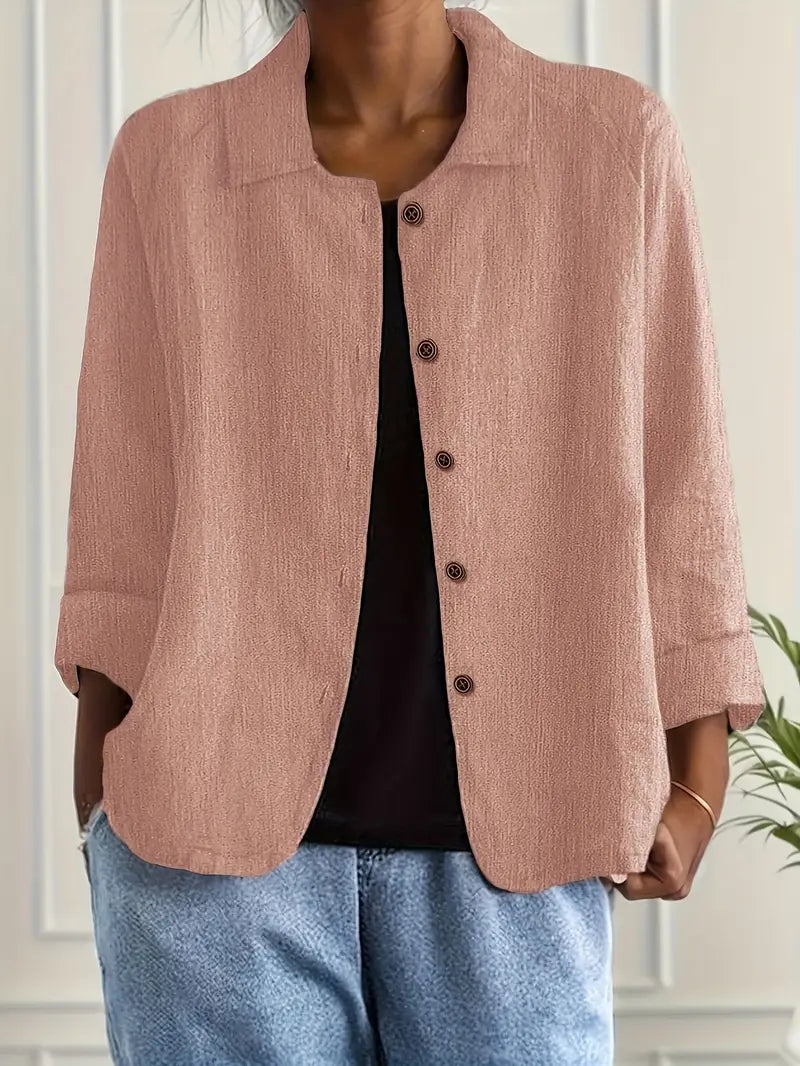Estelle | Cardigan Élégant Classique Col Chemise