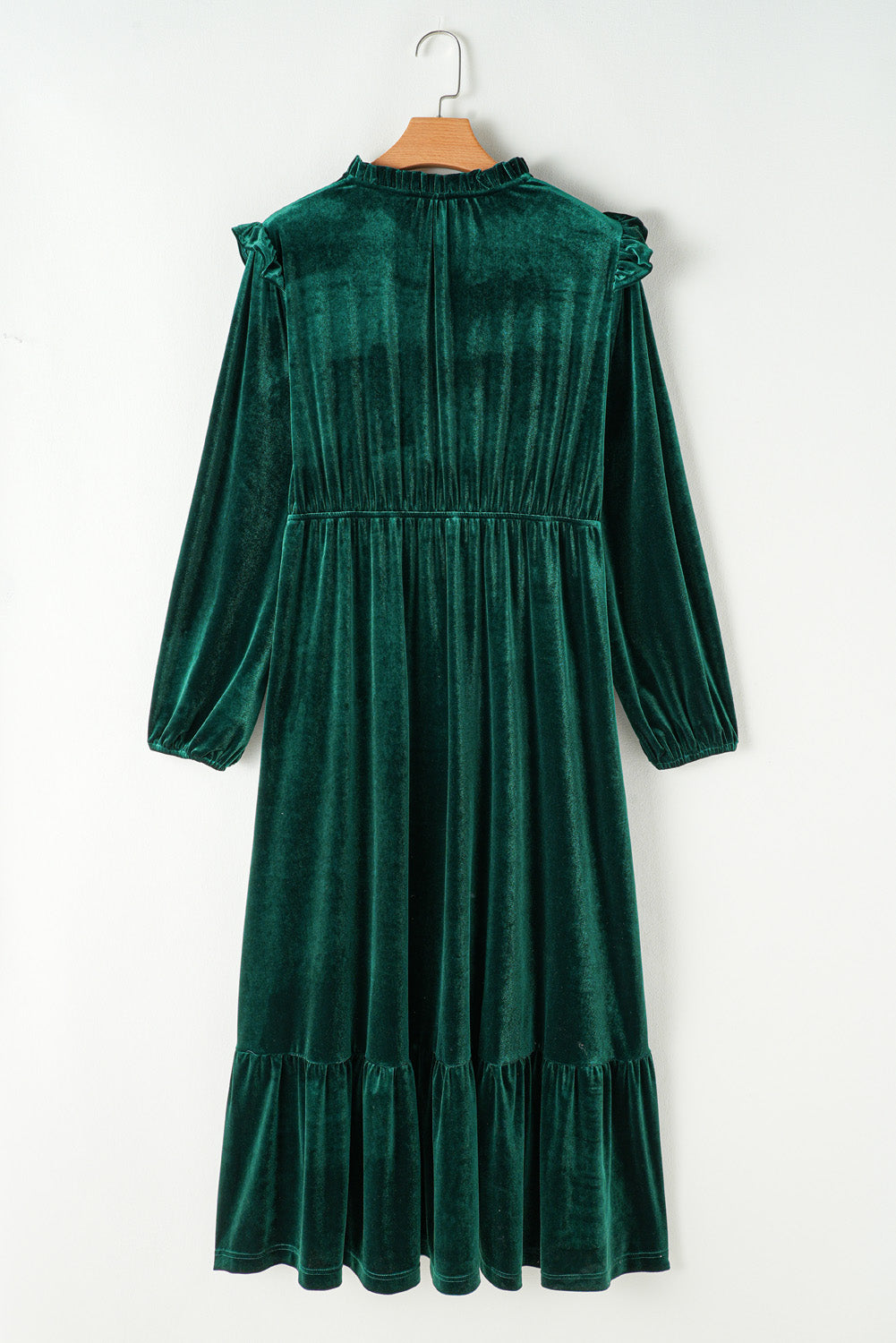 Marguerite - Robe midi grande taille - Encolure froncée, Velours, Femme
