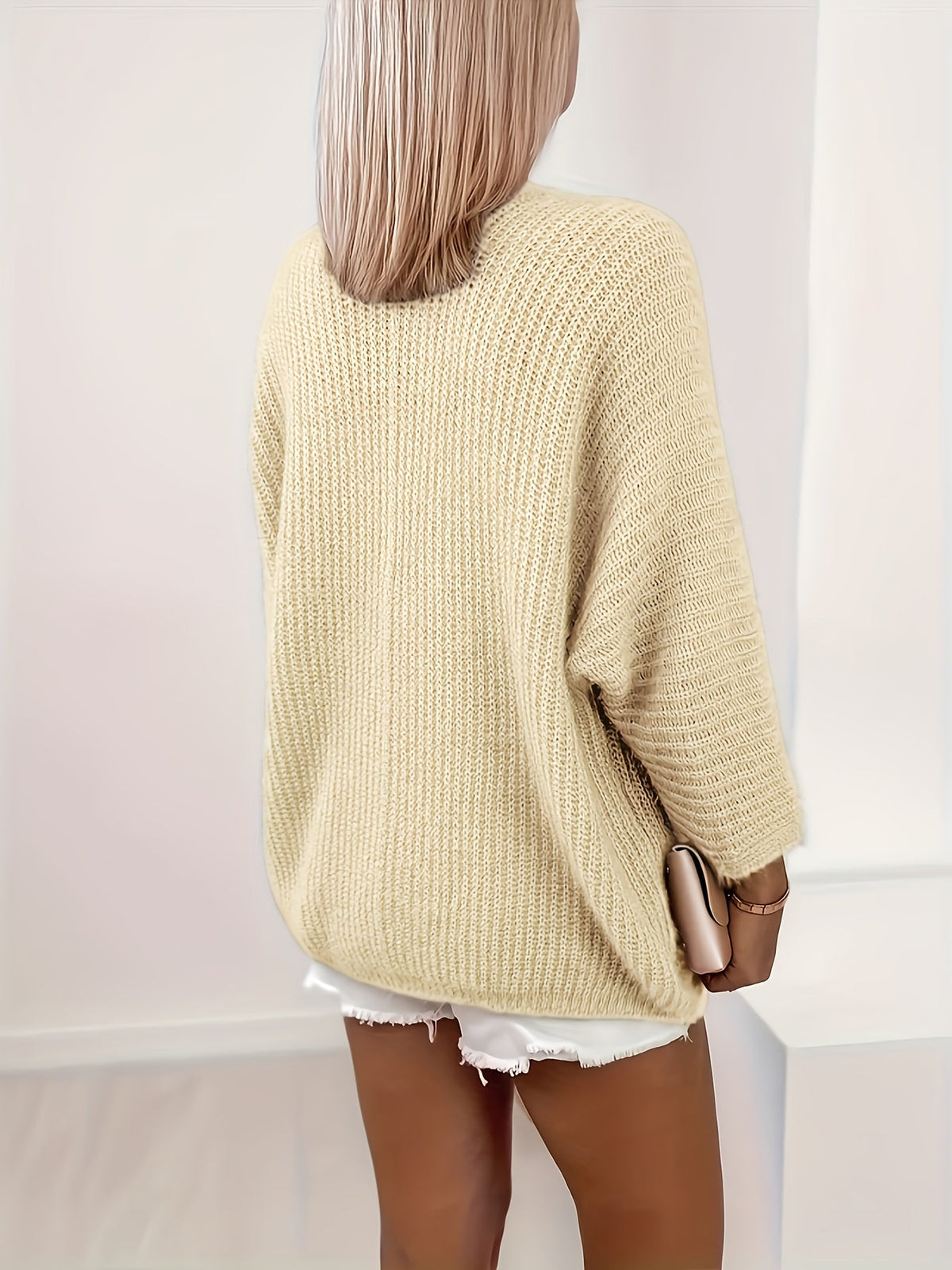 Nathalie - Cardigan Élégant Oversize Grosse Maille