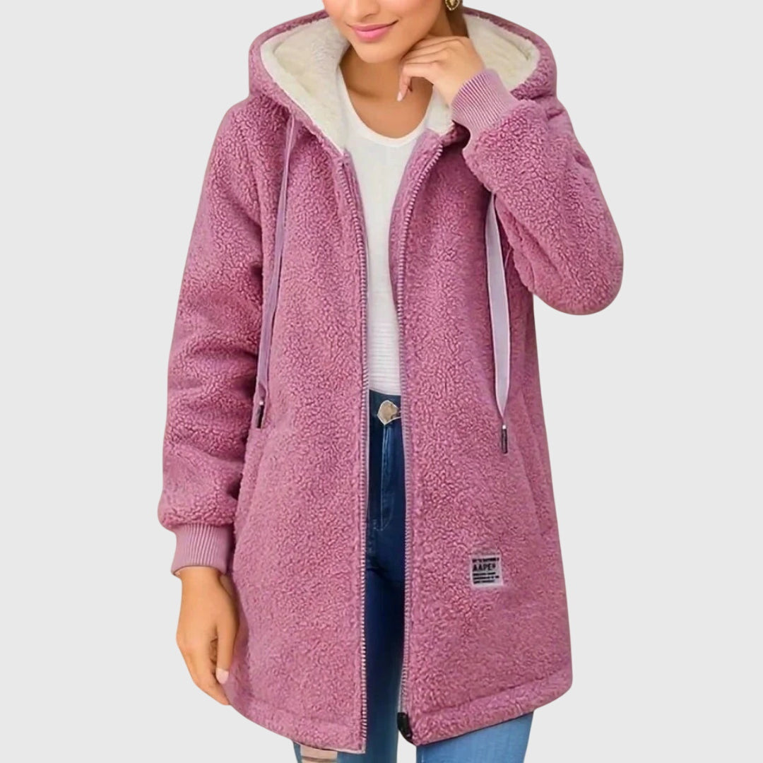 Sylvie - Manteau Élégant Sherpa Capuche