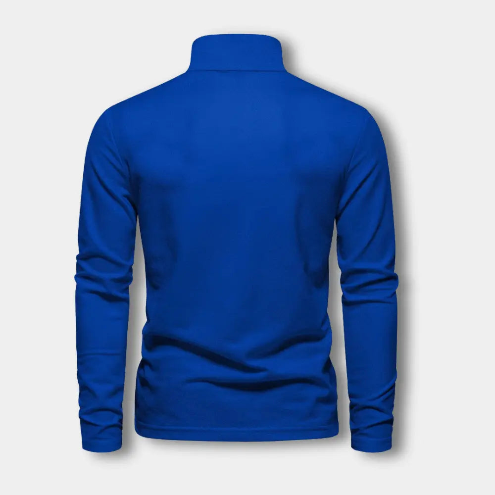 Laurent - Polo Homme Manches Longues Col Contrasté