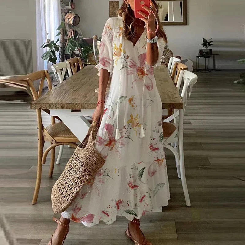 Julie - Robe Maxi Femme Bohème Fleurie