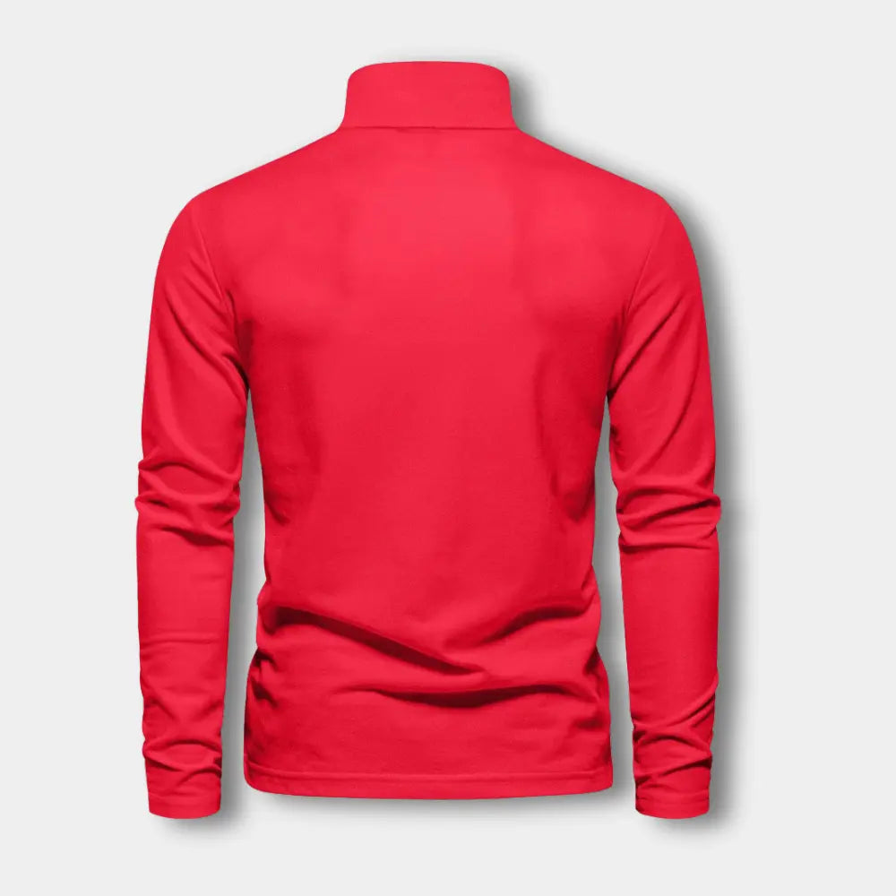 Laurent - Polo Homme Manches Longues Col Contrasté