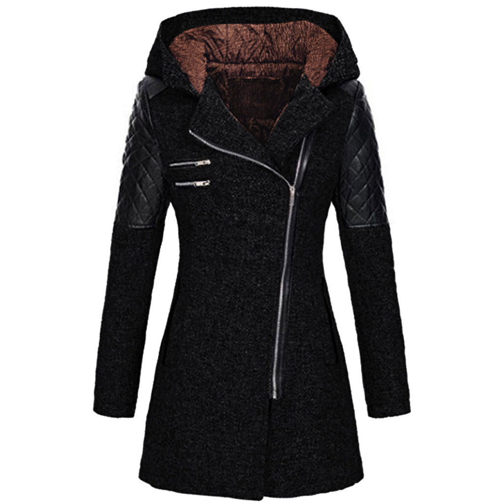Aurélie - Manteau Élégant Zippé Capuche