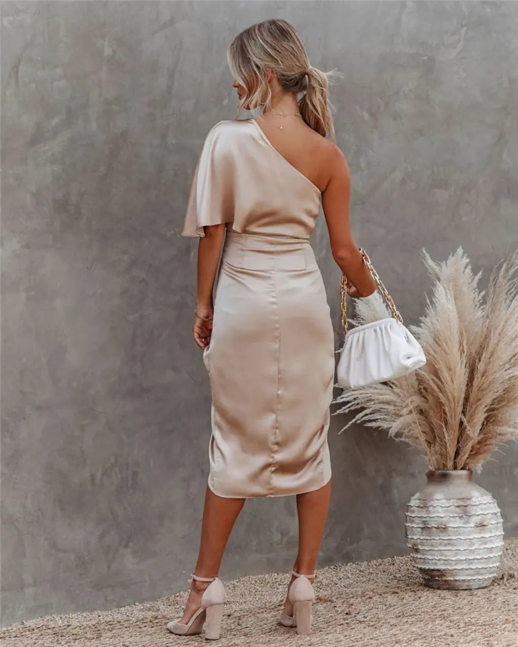 Julie - Robe Midi Femme Élégante en Satin