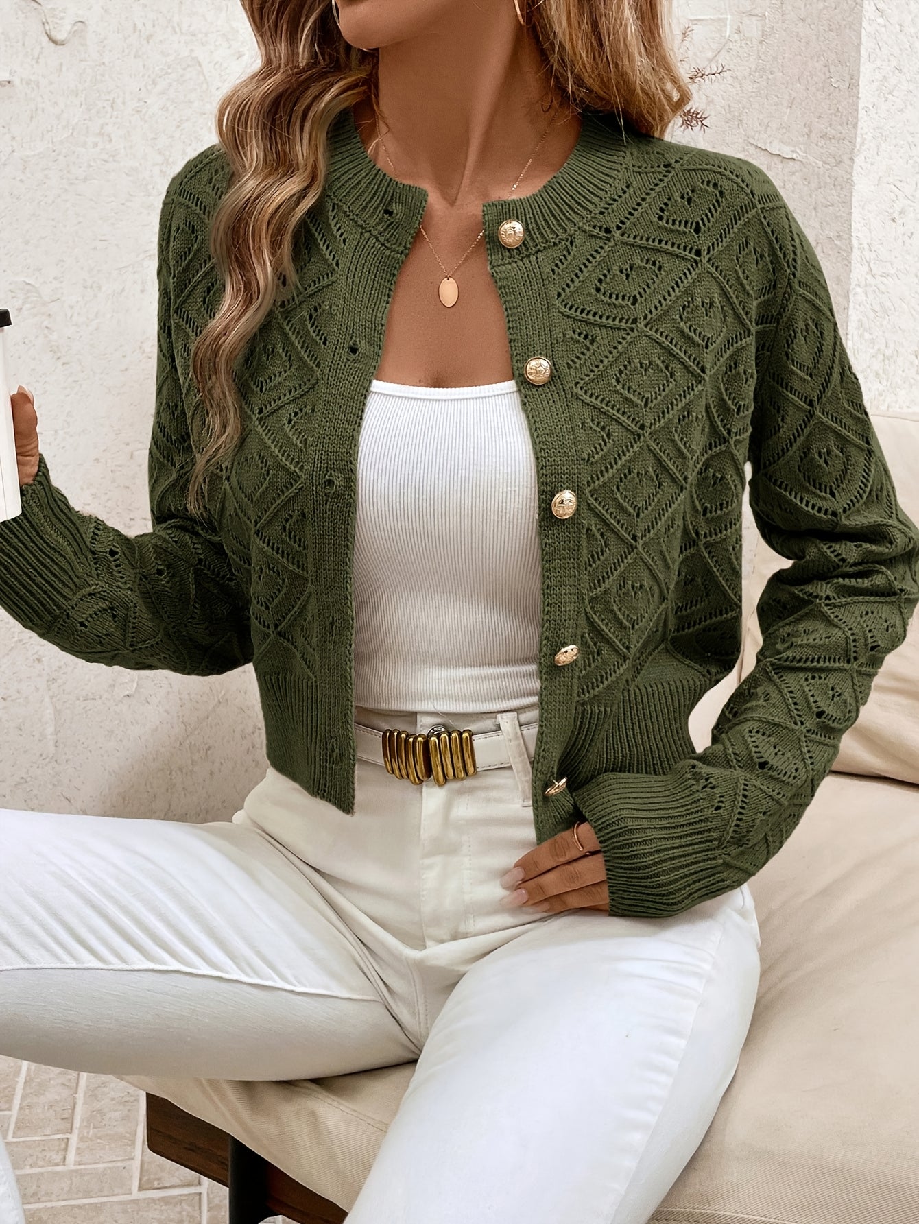 Isabelle - Cardigan Chic Ajouré Boutonné