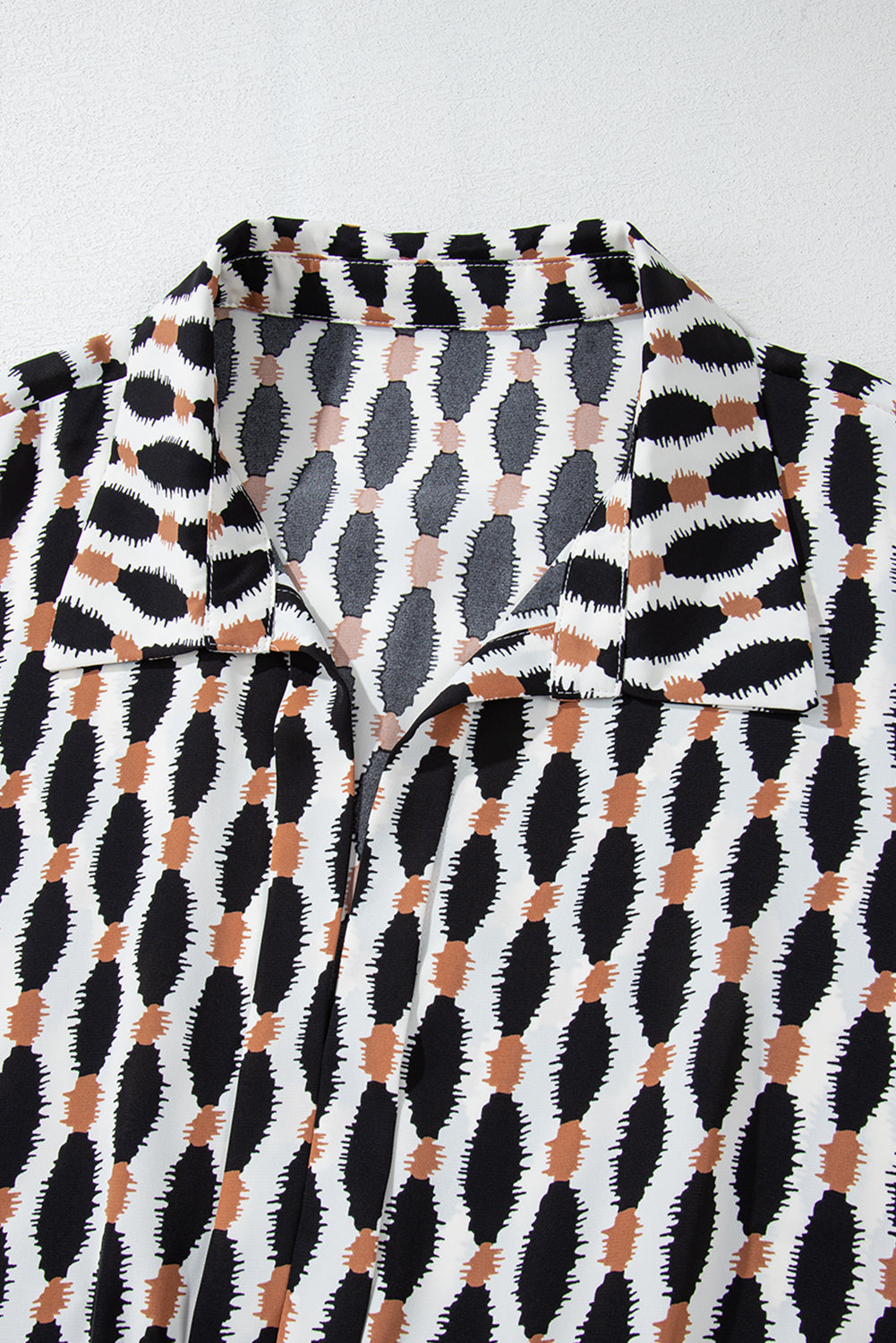 Sandrine - Robe mini grande taille - Motif géométrique, Col V, Femme