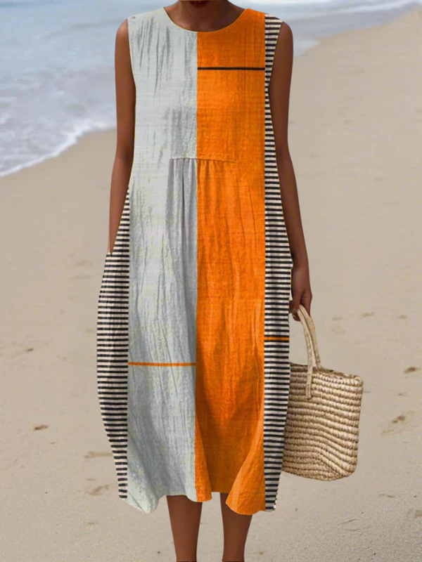 Nathalie - Robe Lin Légère Imprimée