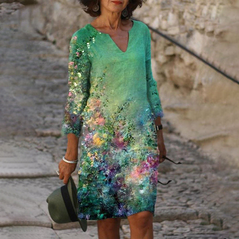 Julie - Robe Tunique Femme Fleurie en Lin