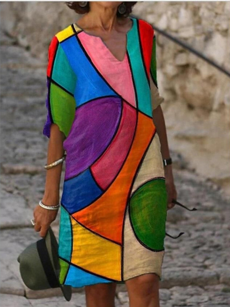 Julie - Robe Tunique Femme Fleurie en Lin