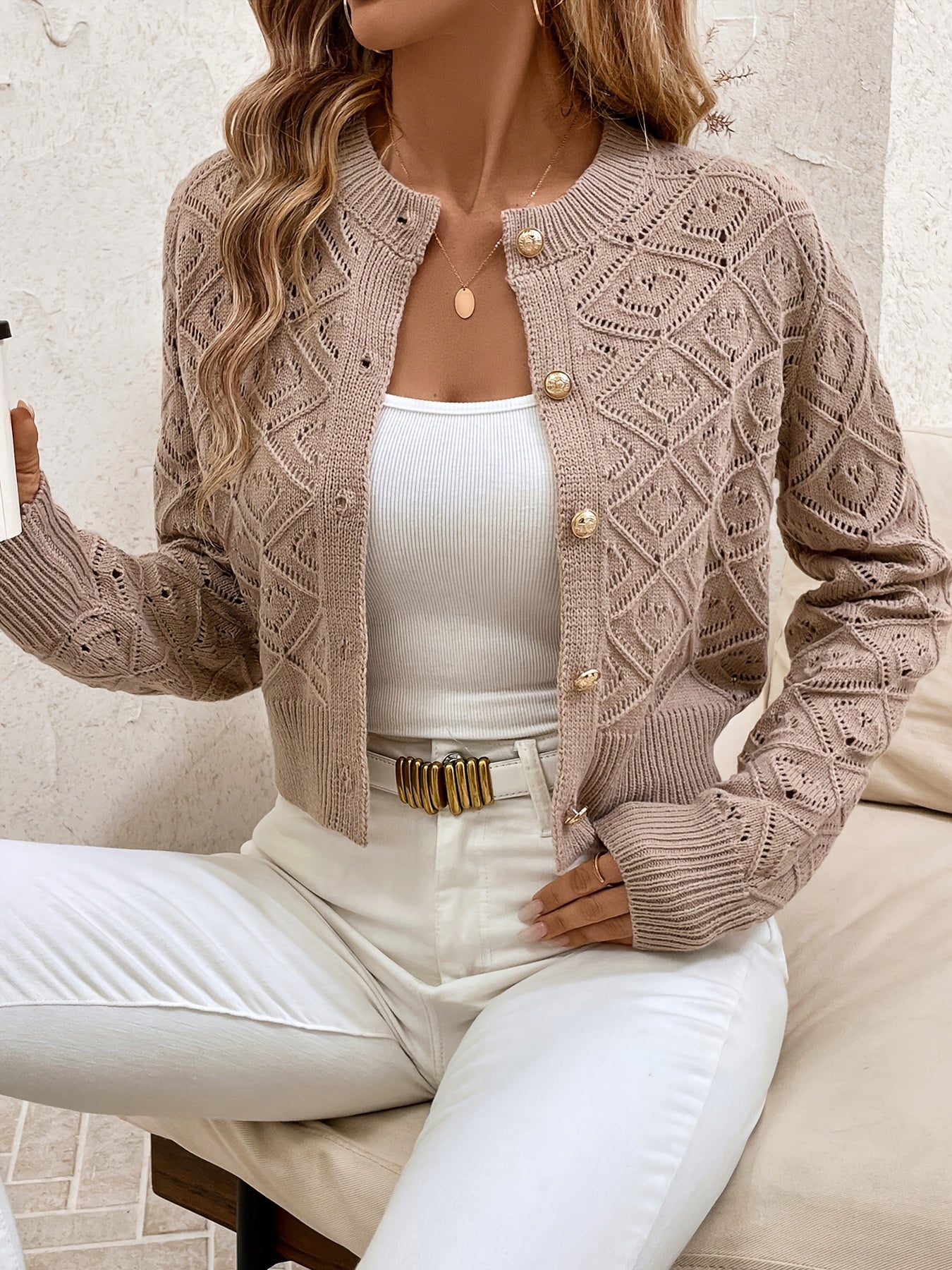 Isabelle - Cardigan Chic Ajouré Boutonné