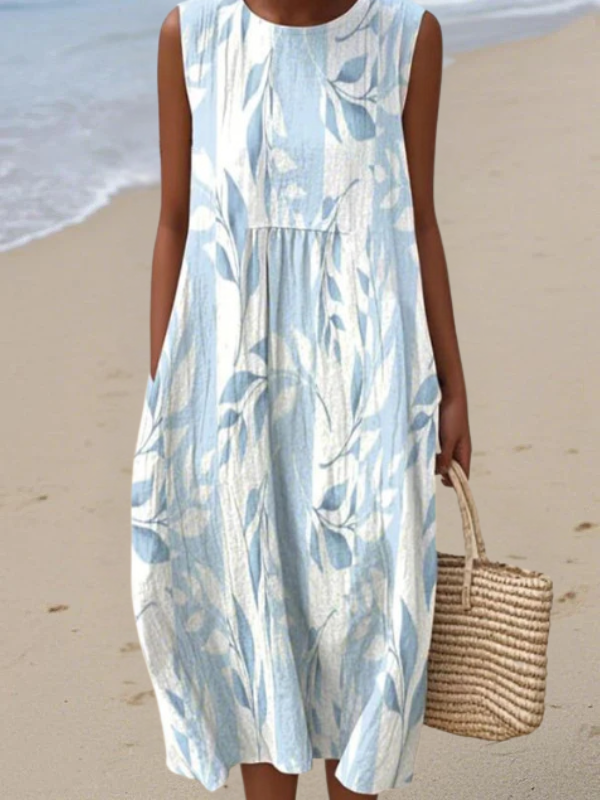 Nathalie - Robe Lin Légère Imprimée
