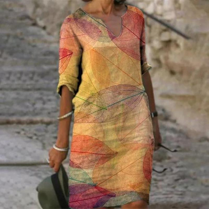 Julie - Robe Tunique Femme Fleurie en Lin