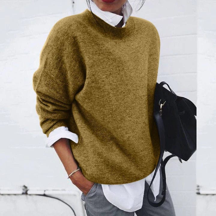 Camille - Pull Élégant Oversize Col Montant