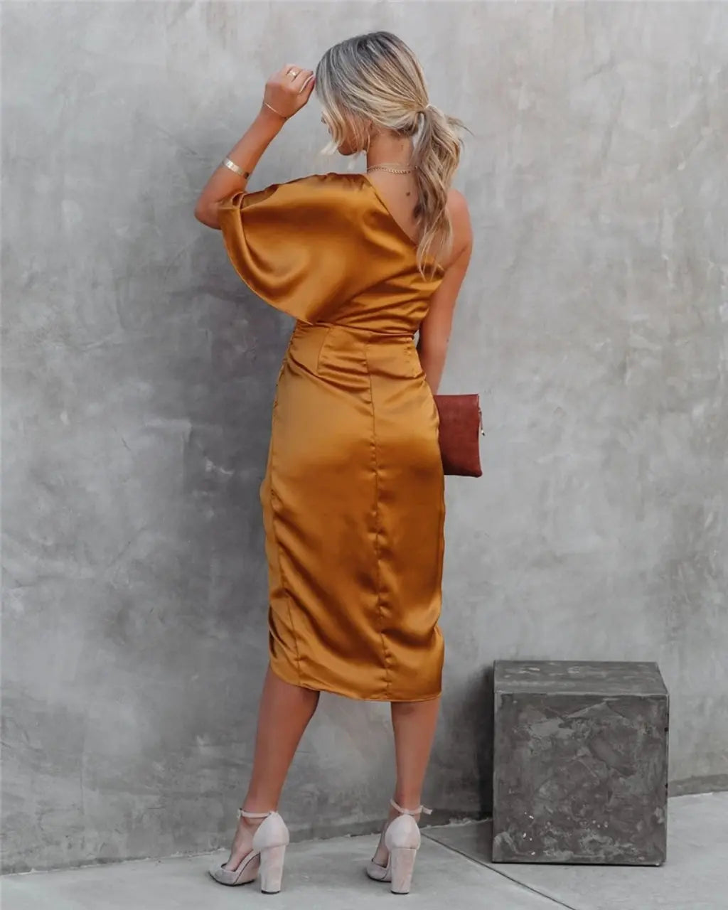 Julie - Robe Midi Femme Élégante en Satin