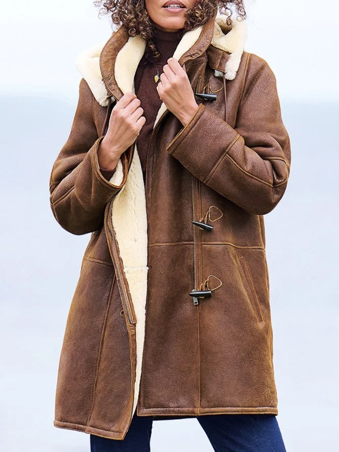 Manon | Manteau Chic Mi-Long Daim