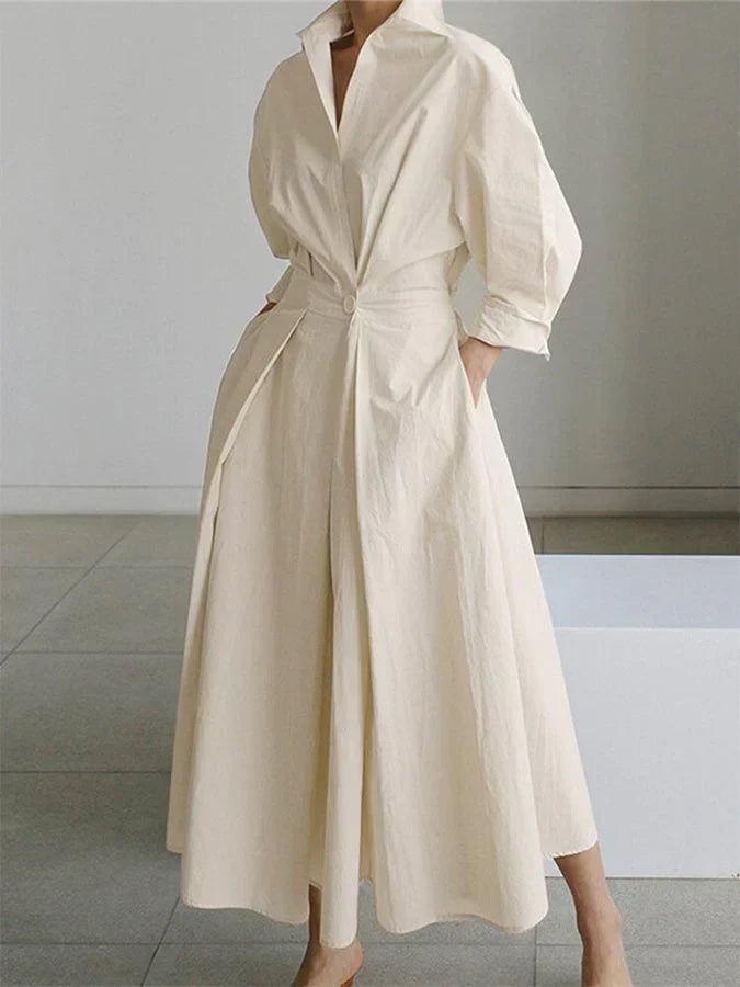 Aurélie - Robe Maxi Chemise Chic