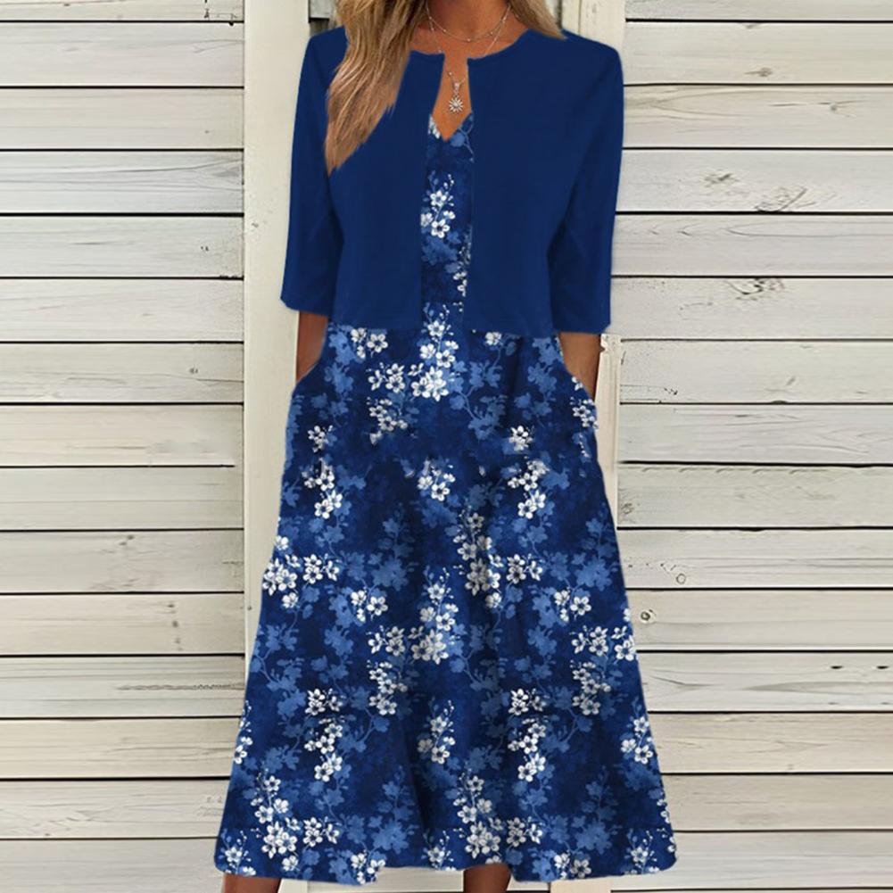 Natacha - Robe Deux Pièces Avec Boléro Fleurie Femme