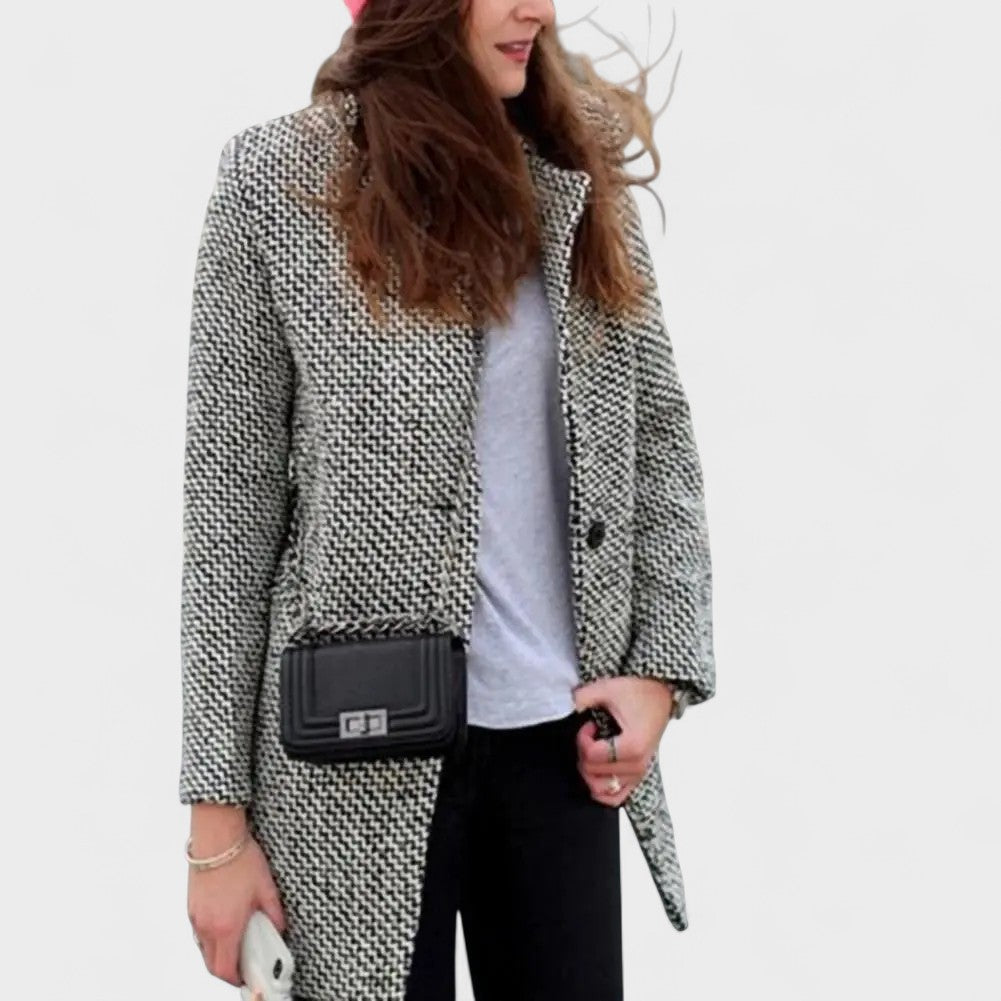 Chantal | Manteau Chic Pied-de-Poule Laine