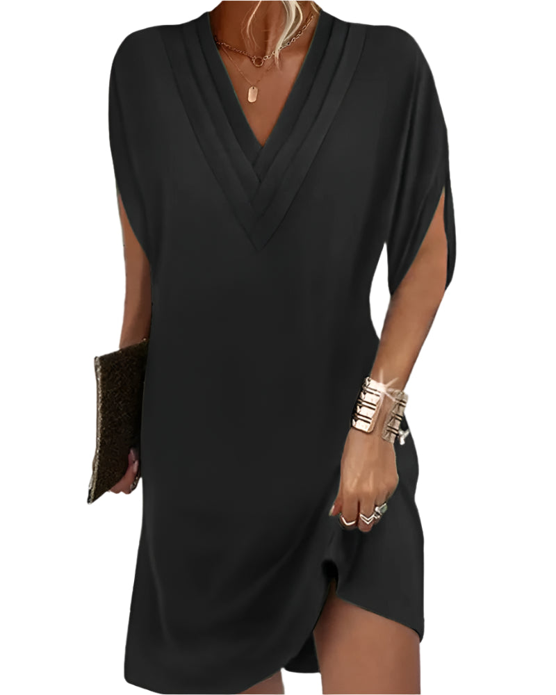 Marianne - Robe col V - Flatteuse, Coton doux - Femme