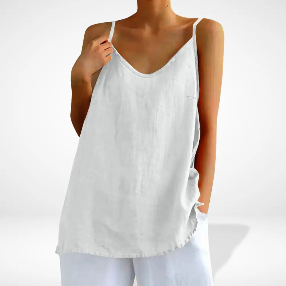 Zara - Débardeur Femme en Lin à Bretelles Fines