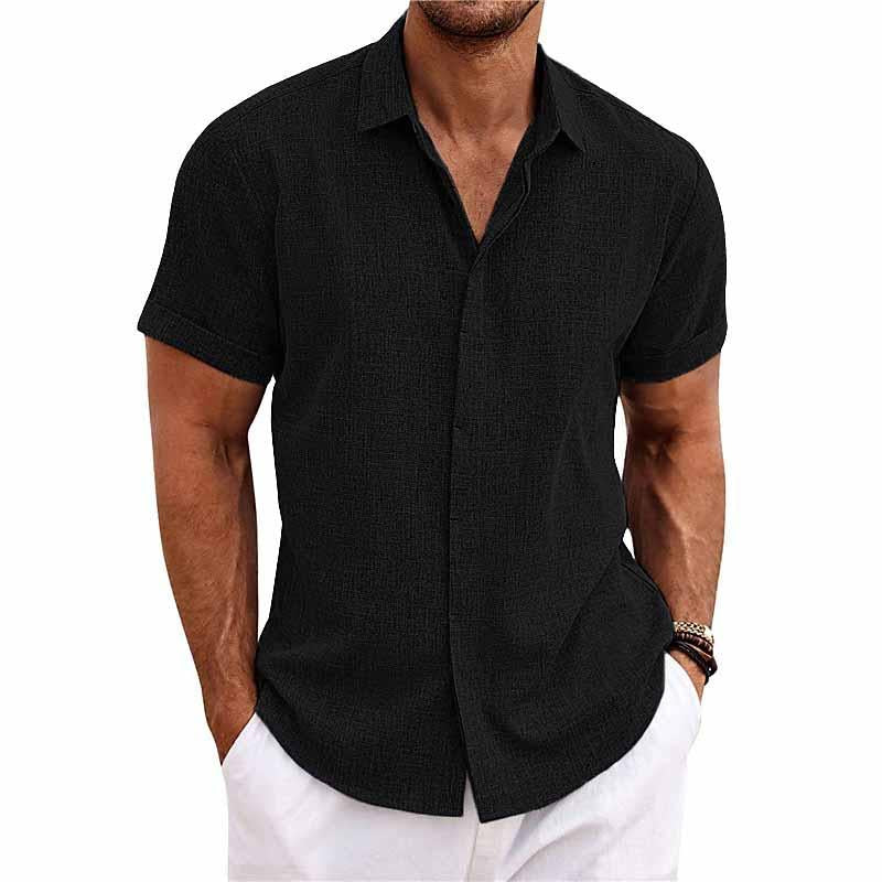 Jules - Chemise Homme en Lin Manches Courtes Style Été