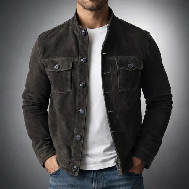 Philippe - Veste Élégante Daim Col Chemise